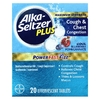 Alka-Seltzer Plus, Maximum Strength, от кашля и заложенности груди, классная черника и гранат, 20 шипучих таблеток