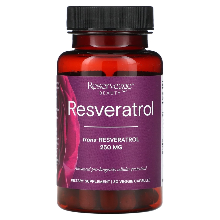 Reserveage Beauty, Ресвератрол, 250 мг, 30 растительных капсул