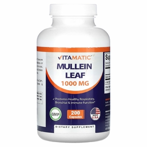 Vitamatic, коровяк, лист, 1000 мг, 200 капсул (333 мг в 1 капсуле)
