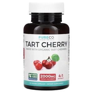 Pure Co., Вишня, 500 мг, 60 веганских капсул