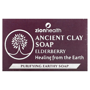 Zion Health, мыло с древней глиной, бузина, 170 г (6 унций)