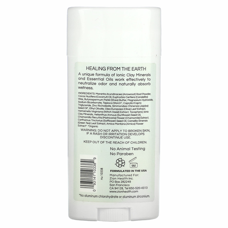 Zion Health, Bold, дезодорант ClayDry, без отдушки, 80 г (2,8 унции)