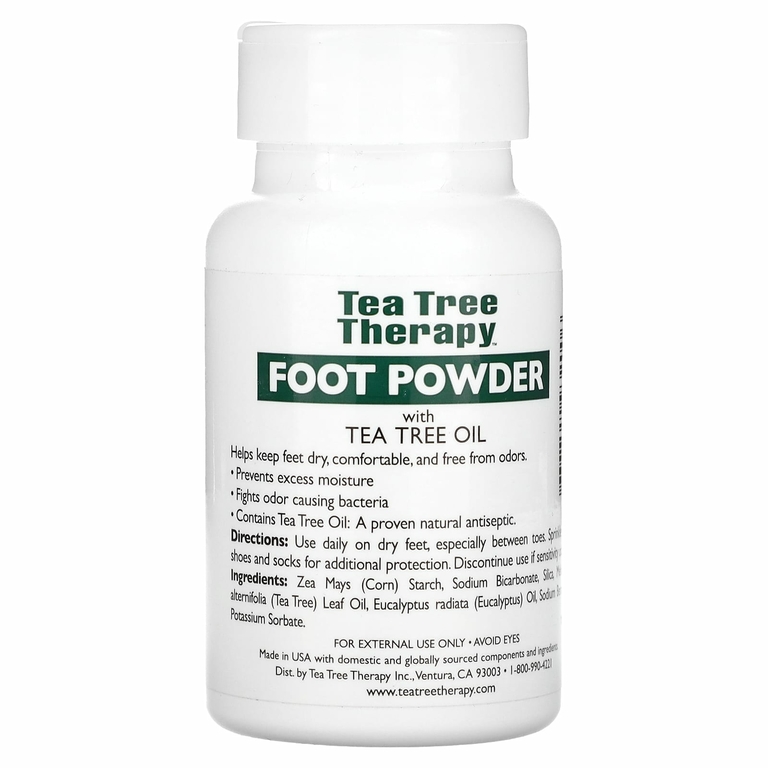 Tea Tree Therapy, Антисептическая пудра для ног с маслом чайного дерева, без запаха, 85 г (3 унции)