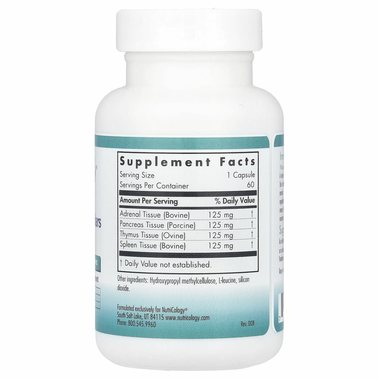 Nutricology, ImmoPlex, добавка для желез, 60 растительных капсул