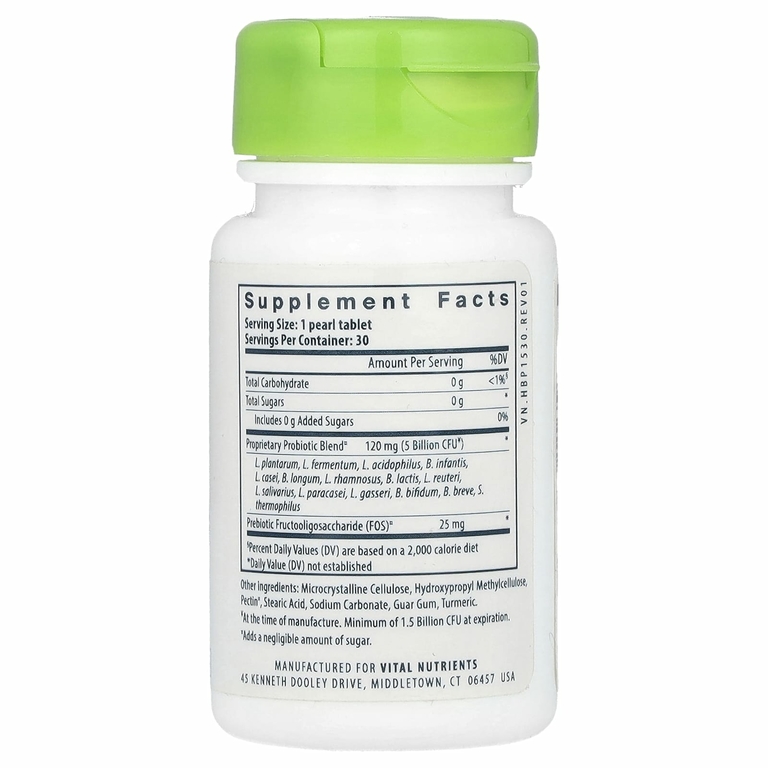 Vital Nutrients, Hyperbiotics®, Pro-15®, пре + пробиотик, 30 веганских микрогранул