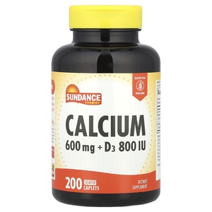 Sundance Vitamins, кальций с витамином D3, 200 капсул, покрытых оболочкой