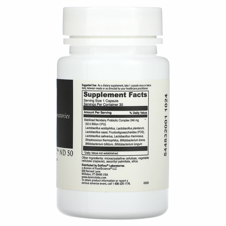 DaVinci Laboratories, Mega Probiotic ND 50, 30 капсул