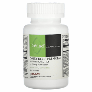 DaVinci Laboratories, Daily Best Prenatal с пробиотиками, 60 капсул