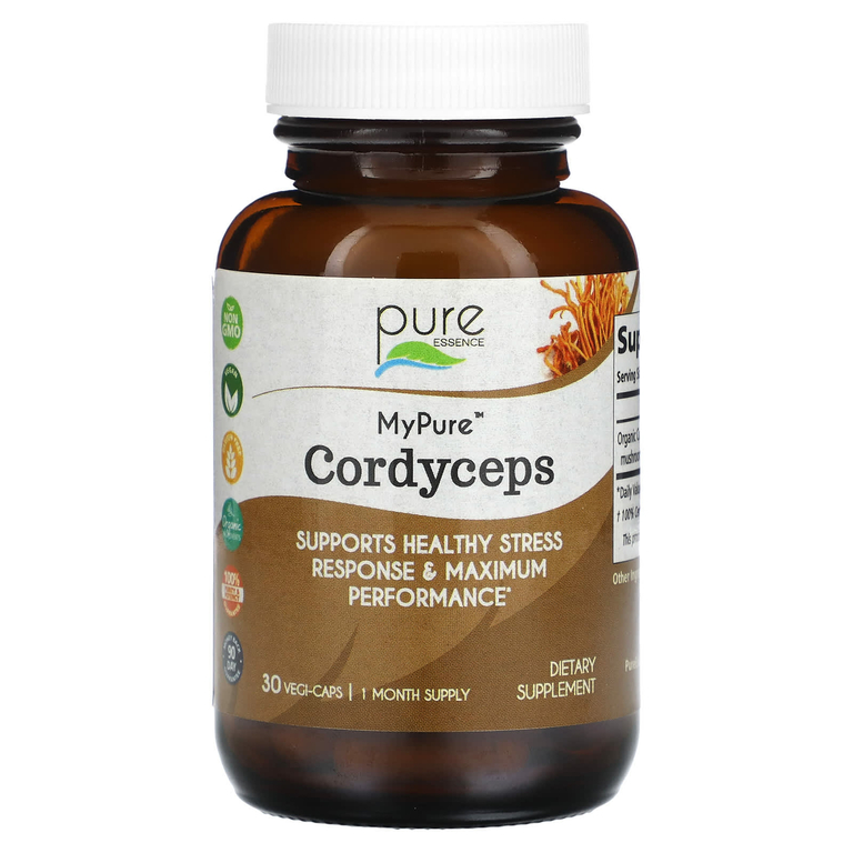 Pure Essence, MyPure, кордицепс, 500 мг, 30 растительных капсул