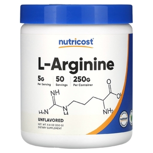 Nutricost, L-аргинин, без добавок, 250 г (8,8 унции) (Товар снят с продажи) 