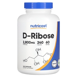Nutricost, D-рибоза, 240 капсул (700 мг на капсулу)