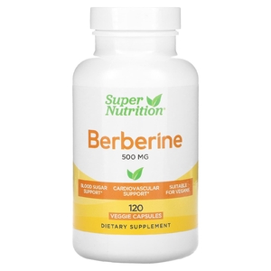 Super Nutrition, берберин гидрохлорид, 500 мг, 120 растительных капсул