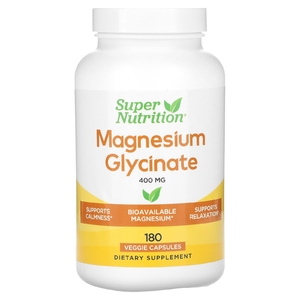 Super Nutrition, глицинат магния, 180 растительных капсул (133 мг в 1 капсуле)
