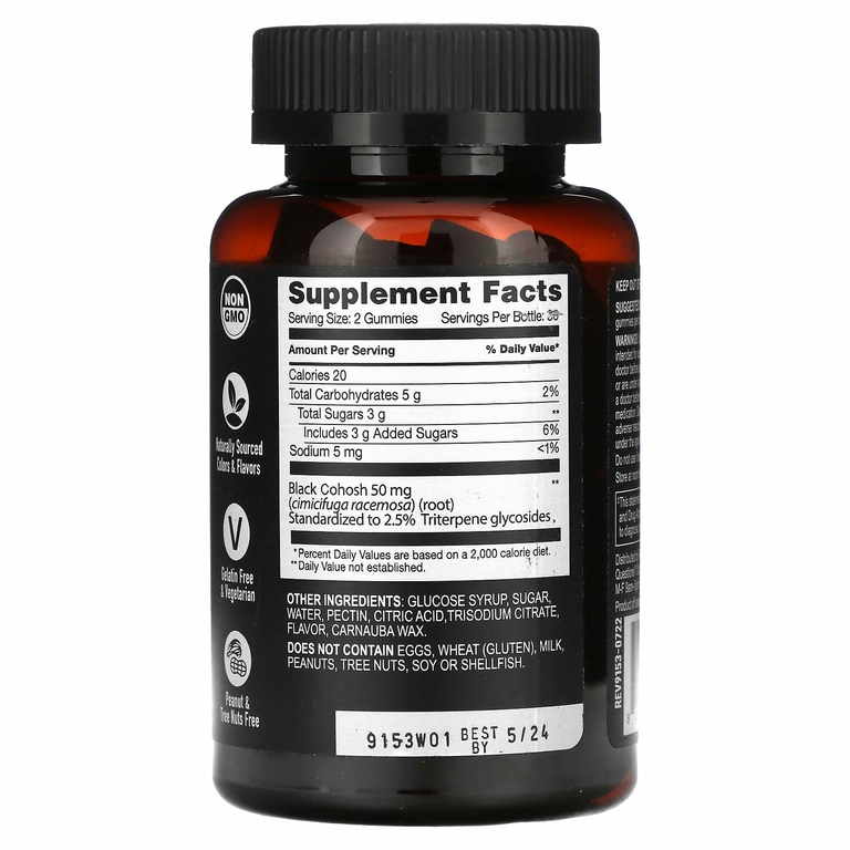 YumVs, Strong Earth, жевательные мармеладки, корень черного кохоша, персик, 60 жевательных таблеток