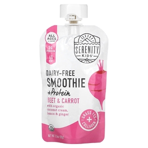Serenity Kids, Смузи без молочных продуктов с белком, для детей от 6 месяцев, свекла и морковь, 99 г (3,5 унции)