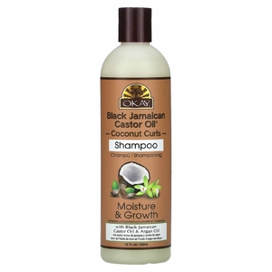 Okay Pure Naturals, Черное ямайское касторовое масло, кокосовые локоны, шампунь, 355 мл (12 жидк. унц.)