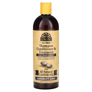 Okay Pure Naturals, Для мужчин, шампунь, кондиционер и уход, 3 в 1 для волос и бороды, 473 мл (16 унций)