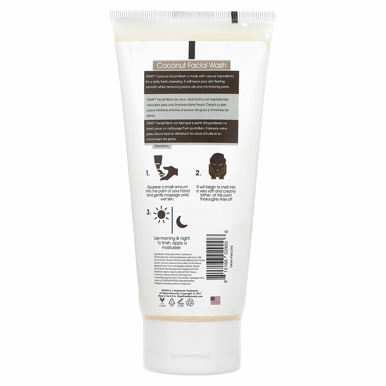 Okay Pure Naturals, Гель для душа с кокосом, 170 г (6 унций)