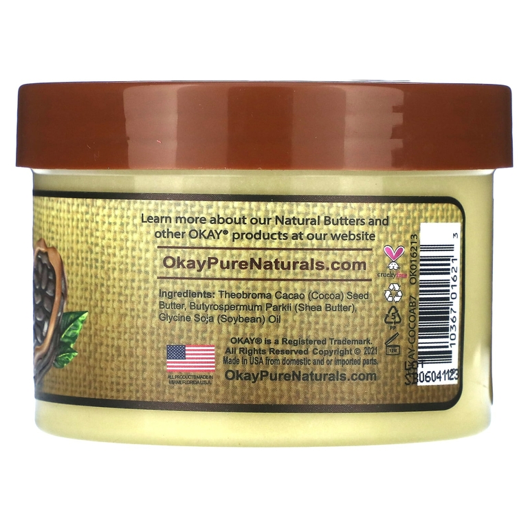 Okay Pure Naturals, Натуральное какао-масло, гладкое, 198 г (7 унций)