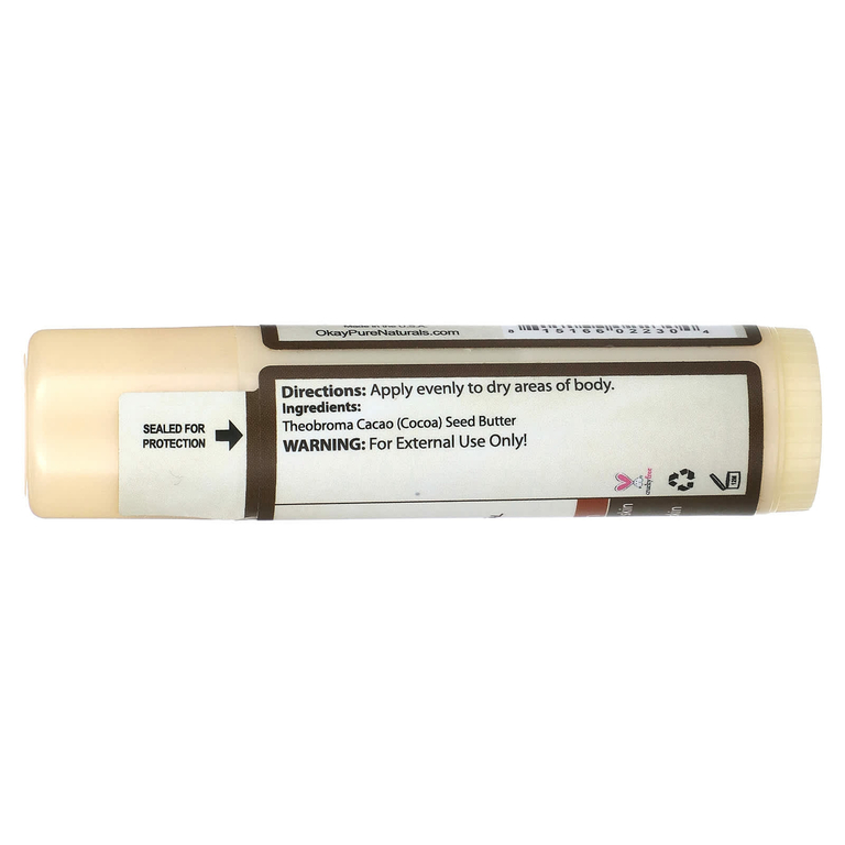 Okay Pure Naturals, Бальзам с маслом какао, для здоровья кожи, 15 мл (0,50 унции)