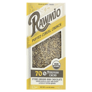 Rawmio, Каменный молотый необработанный шоколад, хрустящие воздушные хлопья, 60 г (2,12 унции) (Товар снят с продажи) 