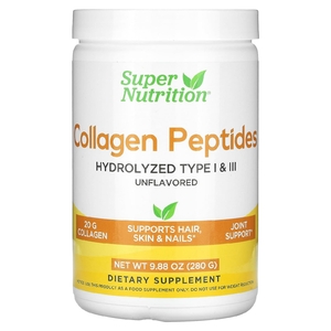 Super Nutrition, пептиды коллагена, без добавок, 280 г (9,88 унции)