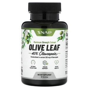 Snap Supplements, Листья оливкового дерева, максимальная эффективность, 750 мг, 60 капсул