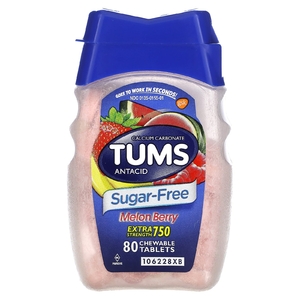 Tums, Антацид повышенной силы, дыня и ягоды, 750 мг, 80 жевательных таблеток