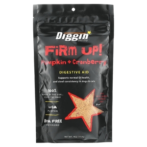 Diggin your dog, Firm Up! Помощь пищеварению, тыква и клюква, 113 г (4 унции) (Товар снят с продажи) 