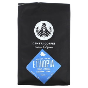 Centri Coffee, Centri Coffee, органический кофе из Эфиопии, черника и цветы, цельные зерна, без кофеина, 340 г (12 унций)