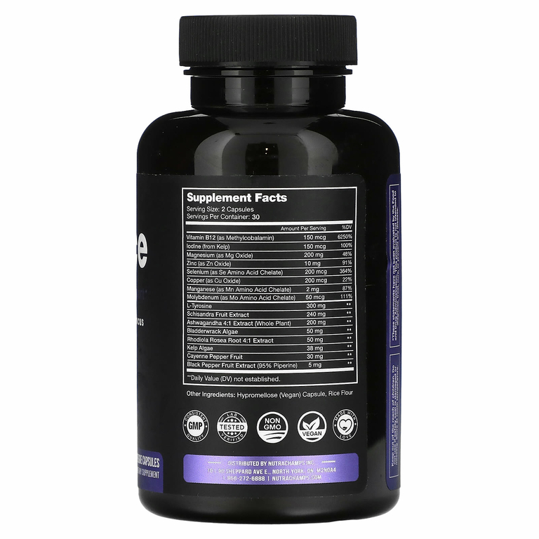 NutraChamps, Balance, поддержка надпочечников и щитовидной железы, 60 растительных капсул