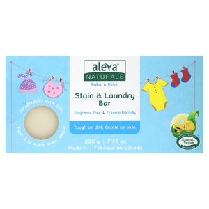 Aleva Naturals, детское кусковое мыло для стирки пятен, без отдушек, 220 г (7,76 унции)