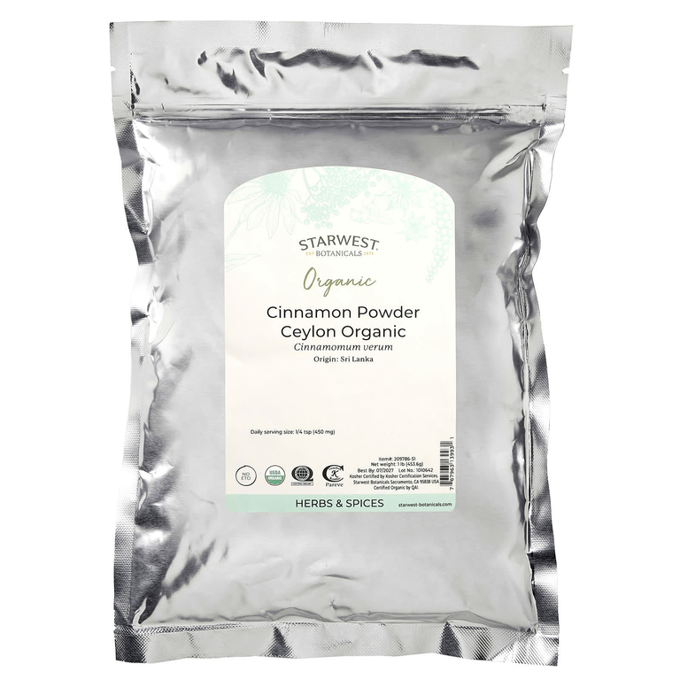 Starwest Botanicals, Органическая цейлонская корица, 453,6 г (1 фунт)