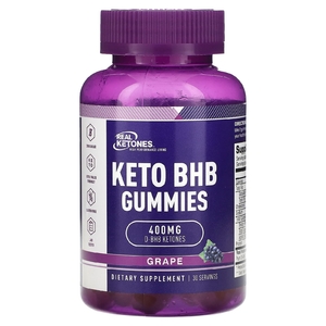 Real Ketones, Keto BHB, жевательные таблетки, со вкусом винограда, 400 мг, 30 жевательных таблеток (200 мг в 1 жевательной таблетке) (Товар снят с продажи) 