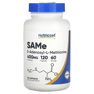 Nutricost, SAMe, 120 капсул (200 мг в 1 капсуле)