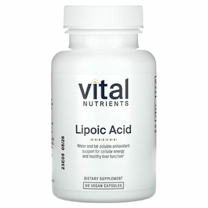 Vital Nutrients, Липоевая кислота, 60 веганских капсул (300 мг на капсулу)