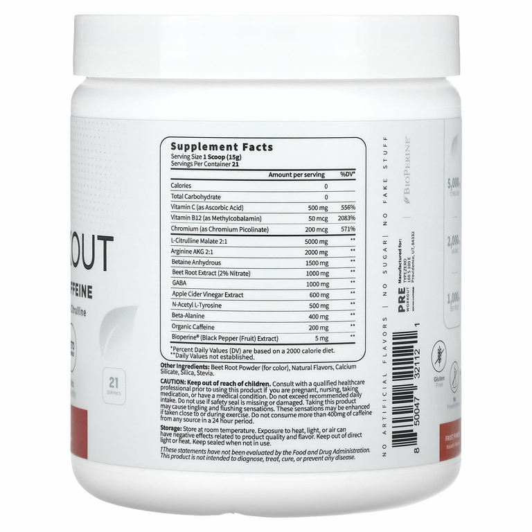 TypeZero, Clean Pre-Workout, фруктовый пунш, 319 г (11,3 унции)