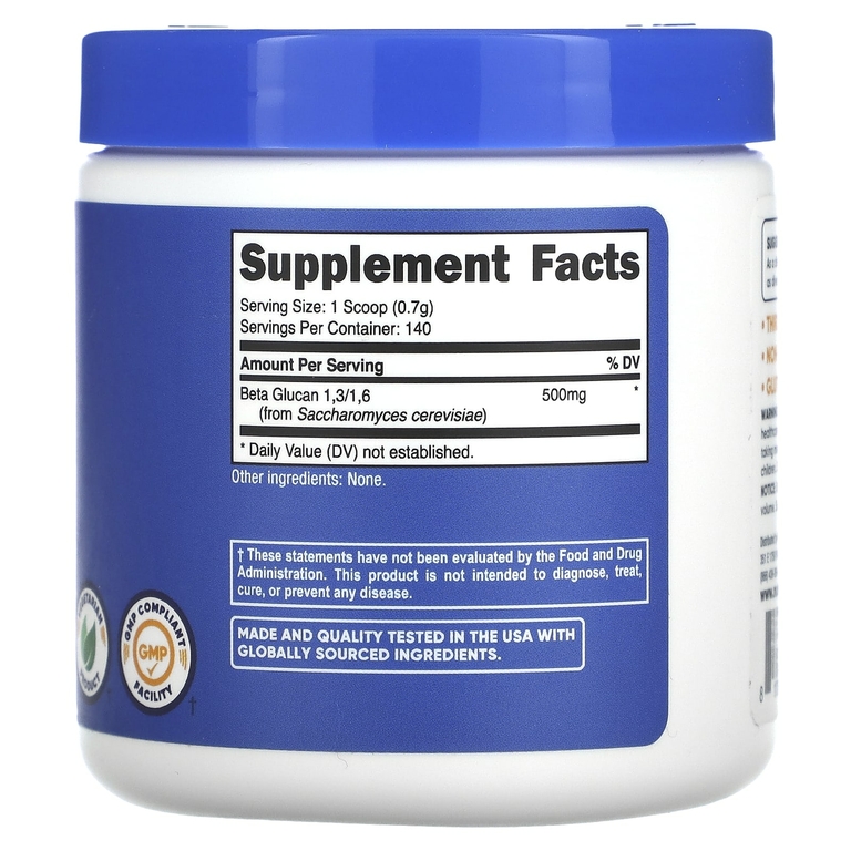 Nutricost, Бета-глюкан 1,3 / 1,6, без добавок, 100 г (3,5 унции)