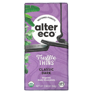 Alter Eco, органический темный шоколад, с кусочками трюфеля, классический темный, 84 г (2,96 унции) (Товар снят с продажи) 