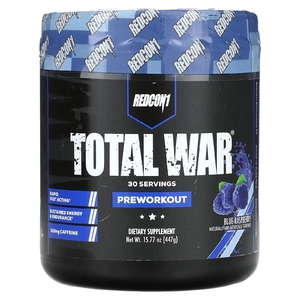 Redcon1, Total War, предтренировочный комплекс, со вкусом голубой малины, 447 г (15,77 унции)