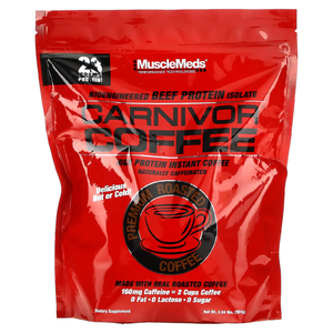 MuscleMeds, Carnivor Coffee, изолят говяжьего белка, полученный путем биоинженерии, со вкусом обжаренного кофе премиального качества, 924 г (2,04 фунта) (Товар снят с продажи) 