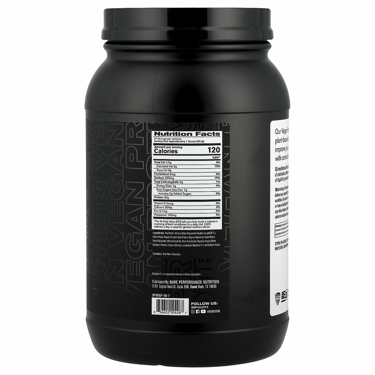BPN, Vegan Protein, ваниль, 791 г (1 фунт 11,9 унции)