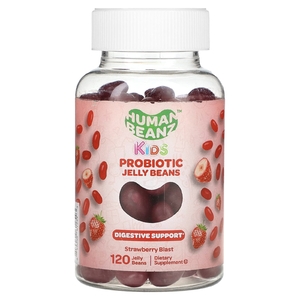 Human Beanz, Kids, пробиотические мармеладки, клубника, 120 мармеладов (0,5 млрд КОЕ на мармелад)