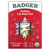 Badger, Праздничный набор бальзамов для губ, красная упаковка, 3 шт. по 4,2 г (0,15 унции)