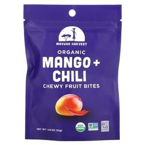 Mavuno Harvest, органические жевательные фруктовые батончики, манго и чили, 55 г (1,94 унции)