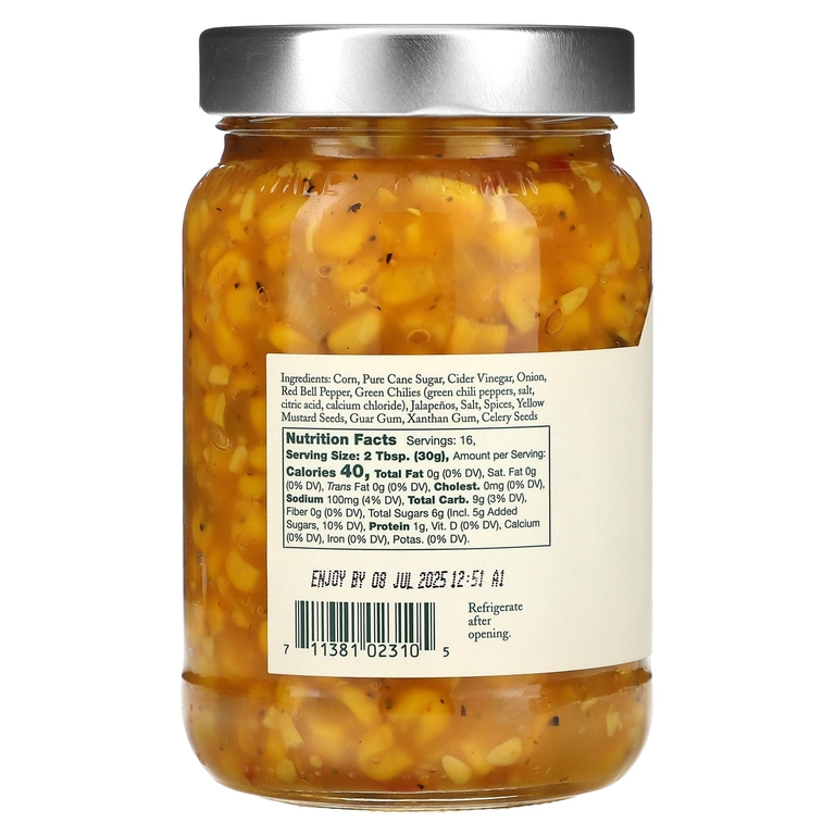 Stonewall Kitchen, пряная кукурузная приправа, средняя острота, 482 г (17 унций)