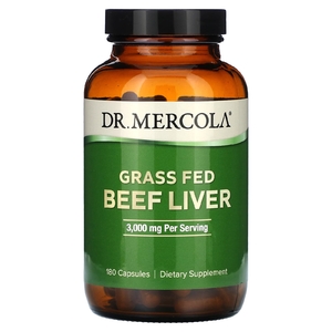 Dr. Mercola, Говяжья печень травяного откорма, 180 капсул (500 мг на капсулу)