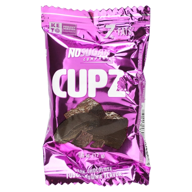 No Sugar Company, Cupz, брауни с помадкой из темного шоколада, 30 шт. по 17 г (0,6 унции)