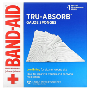 Band Aid, Tru-Absorb, марлевые губки, большие, 50 губок (Товар снят с продажи) 