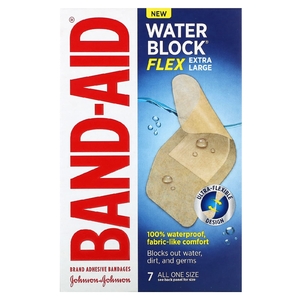Band Aid, лейкопластыри, с водным блоком, гибкие, очень большие, 7 шт. (Товар снят с продажи) 